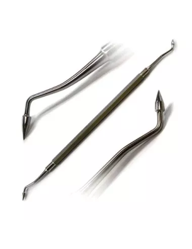 Outil de sculpture inox PPT3604 à double embouts coudés pour céramique