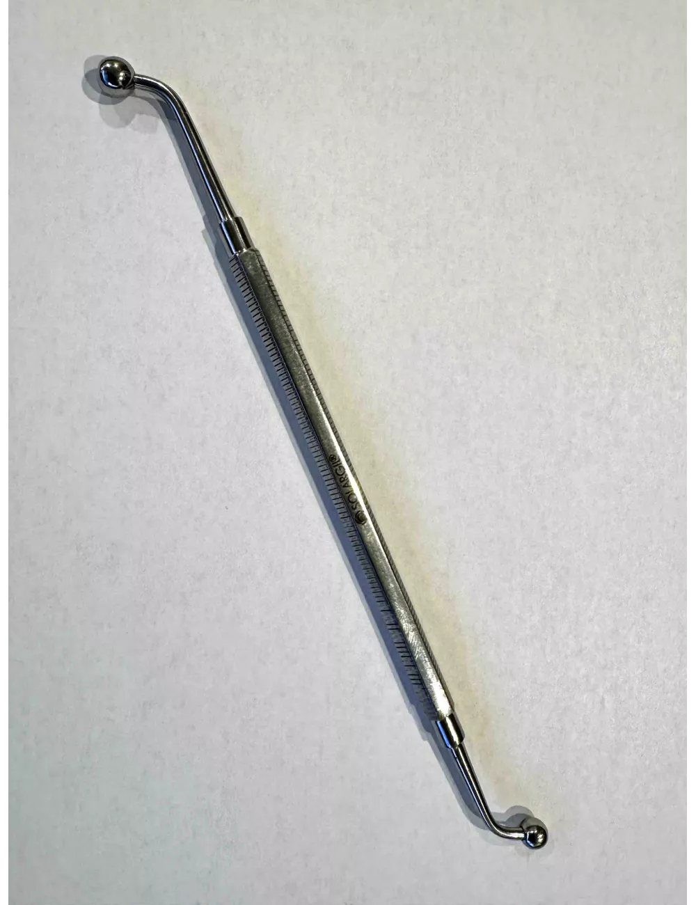 OUTIL INOX DOUBLE COUDE 155 MM AVEC EMBOUT BOULE 6 ET 5 MM - FR53L