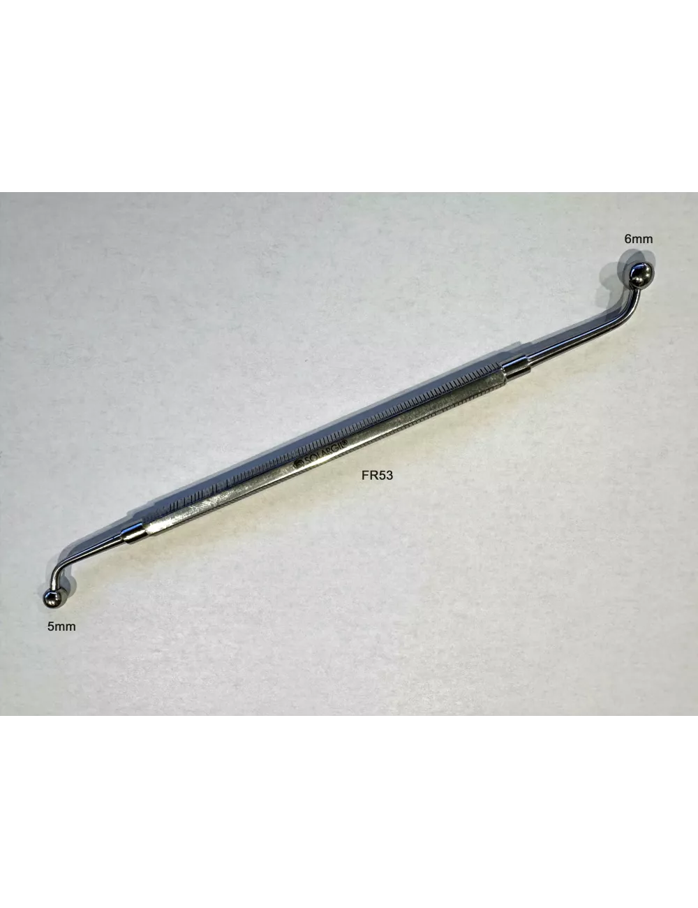 OUTIL INOX DOUBLE COUDE 165 MM AVEC EMBOUT BOULE 3 ET 2 MM - FR53