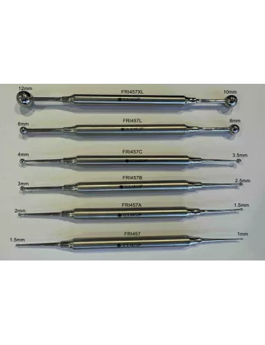 FR57C outil de sculpture inox double précision à boules Ø3,5 et Ø4 mm