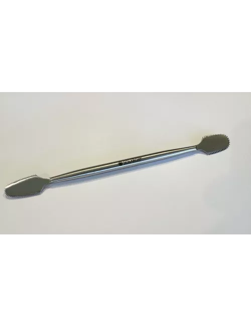 OUTIL INOX DOUBLE 160mm CRANTÉ FIN - FR426