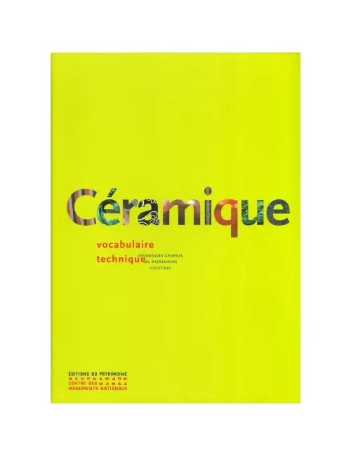 LIVRE CÉRAMIQUE VOCABULAIRE TECHNIQUE