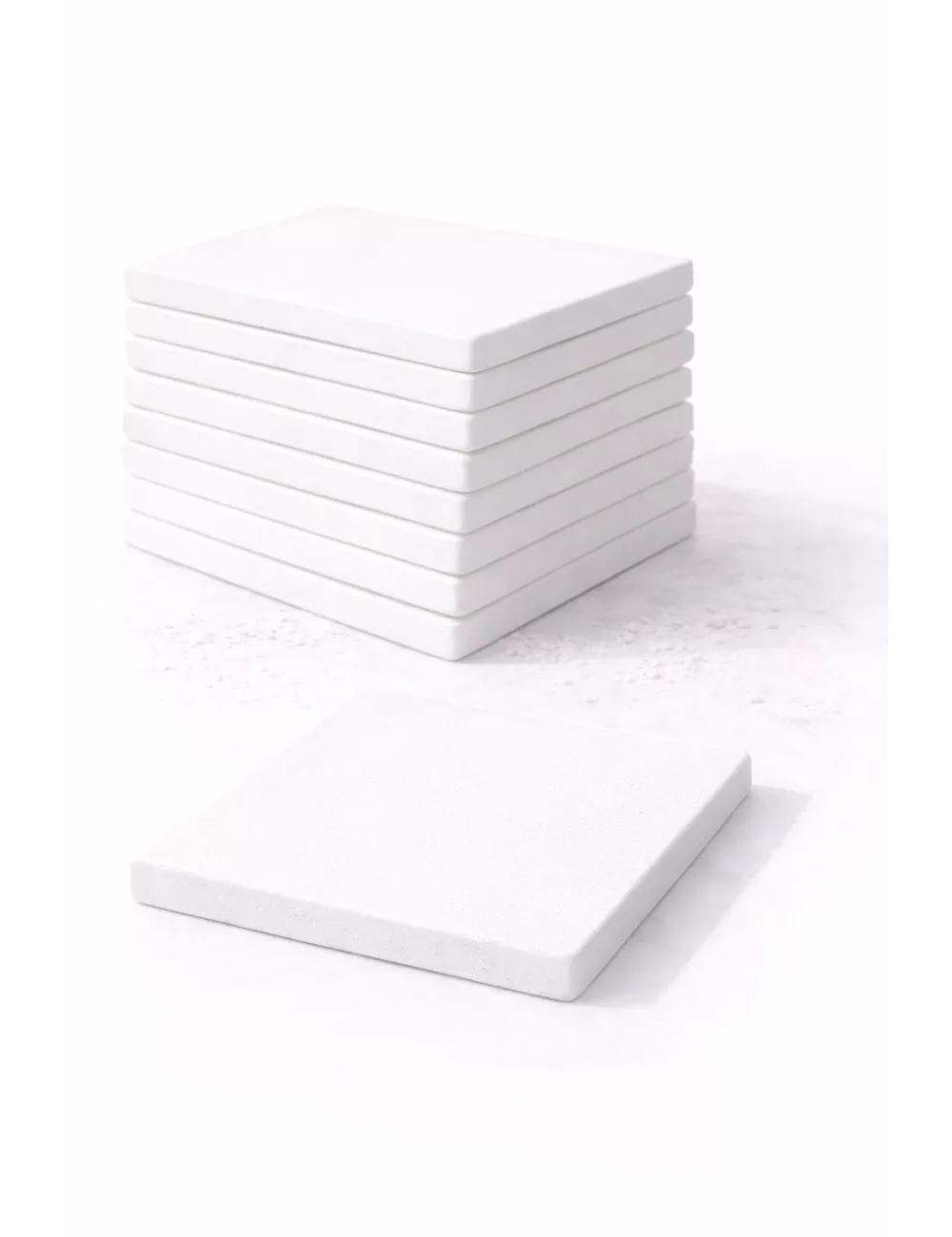 BISCUIT CARREAU PRESSE FAIENCE EXTRA BLANC 150*150*7 MM
