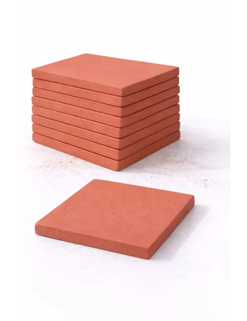 BISCUIT CARREAU PRESSE FAIENCE ROUGE  150*150*6.5 MM
