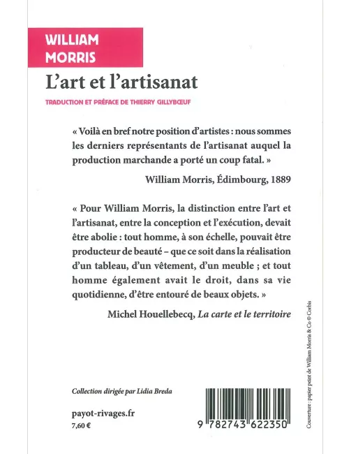 LIVRE L'ART ET L'ARTISANAT
