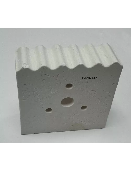 SUPPORT REFRACTAIRE CORDIERITE 60X60X15MM  3 TROUS