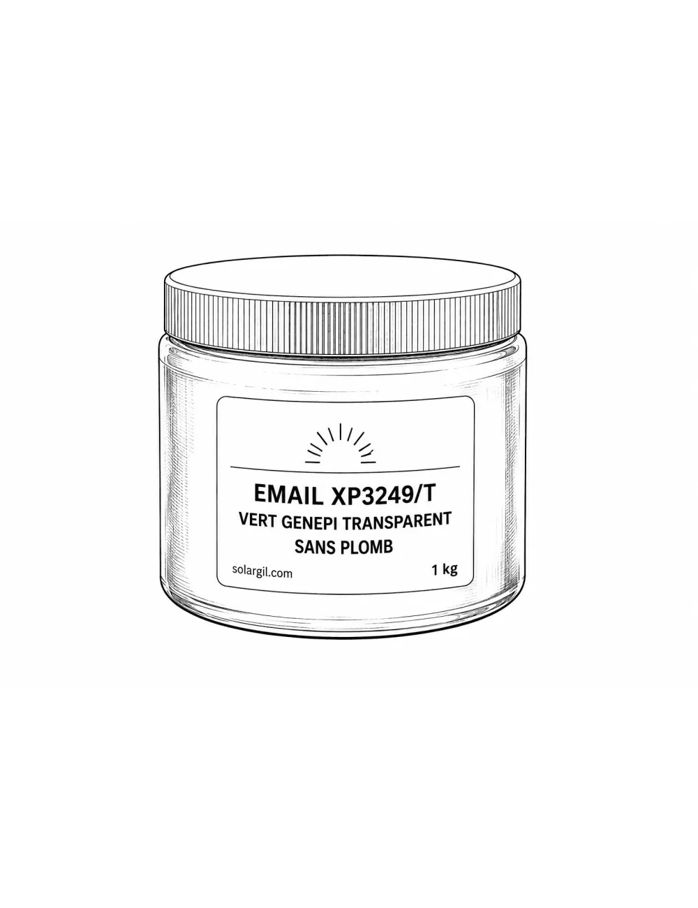 EMAIL XP3249/T VERT GENEPI TRANSPARENT SANS PLOMB (jusqu'à fin des st